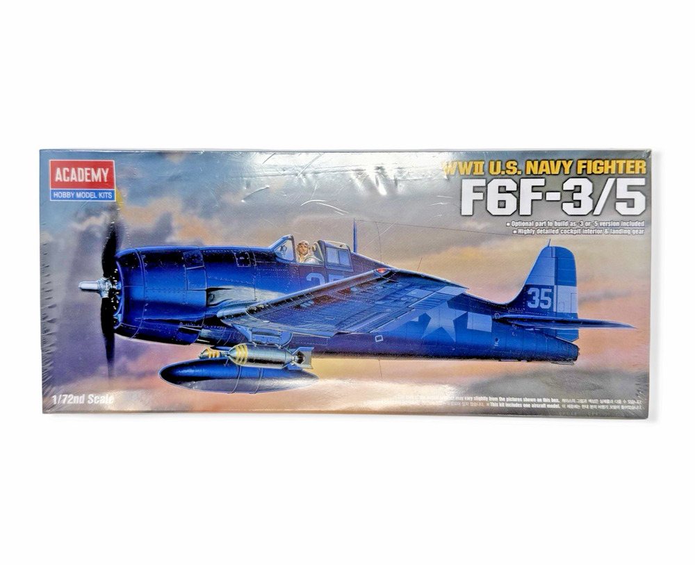 Academy 12481 Grumman F6F-3/5 Hellcat 1/72 Scale Plastic Model Kit-Sealed 4437